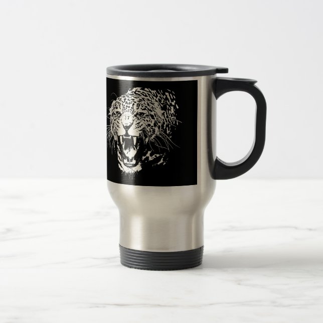 Taza De Viaje Jaguar blanco y negro (Derecha)