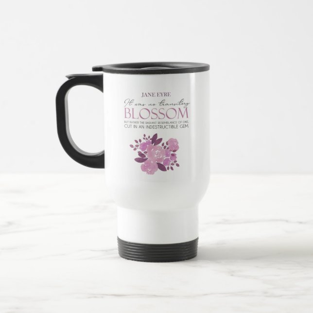 Taza De Viaje Jane Eyre - Sin Flor Transitoria - Rosas Rosa (Izquierda)