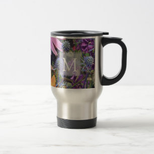 Taza De Viaje Jardín de flores de verano colorido monograma