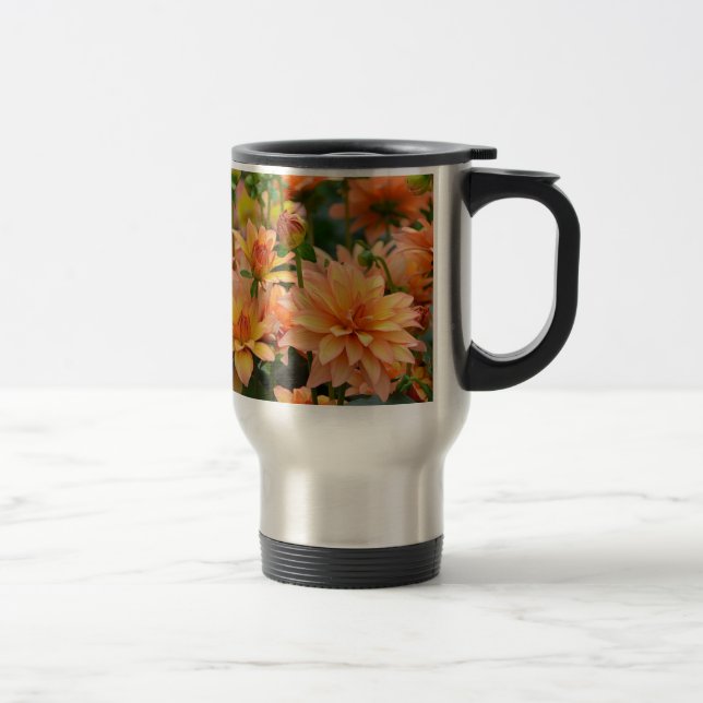Taza De Viaje jardín de flores naranja dahlia (Derecha)