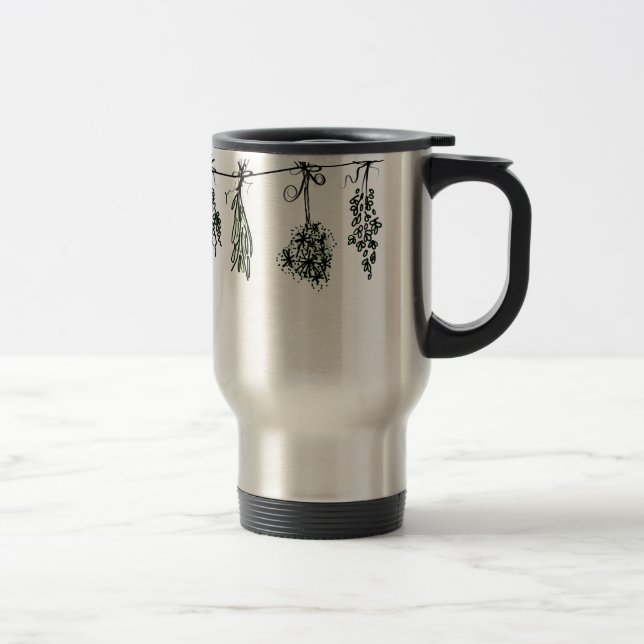 Taza De Viaje Jardín Herbs albahaca aleta oregano thyme sage (Derecha)