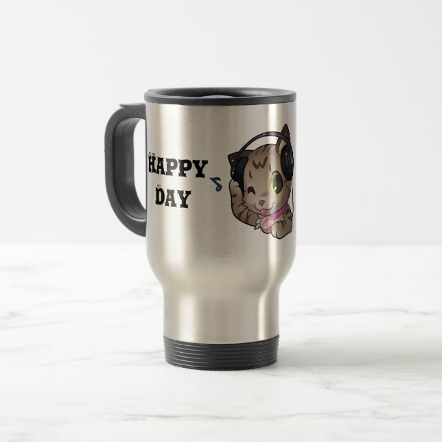 TAZA DE VIAJE  JARRO FELIZ DIA (Anverso izquierdo)