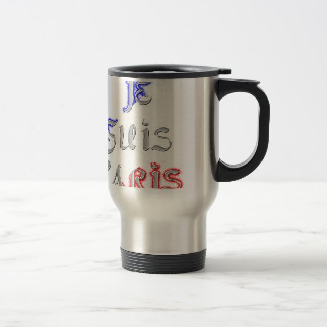 Taza De Viaje Je Suis Paris I Love Paris Texto Art Imprimir (Derecha)