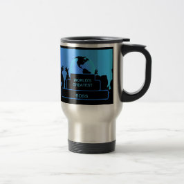 Taza De Viaje Jefe animando el mejor azul del mundo