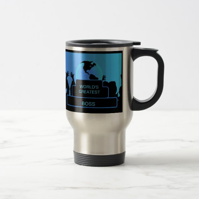 Taza De Viaje Jefe animando el mejor azul del mundo (Derecha)
