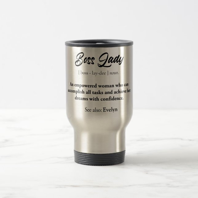 Taza De Viaje Jefe Lady Mug - Duelo de mujer empoderada, confian (Centro)