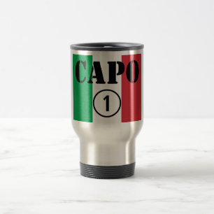 Taza De Viaje Jefes italianos: Uno de Numero de la ceja