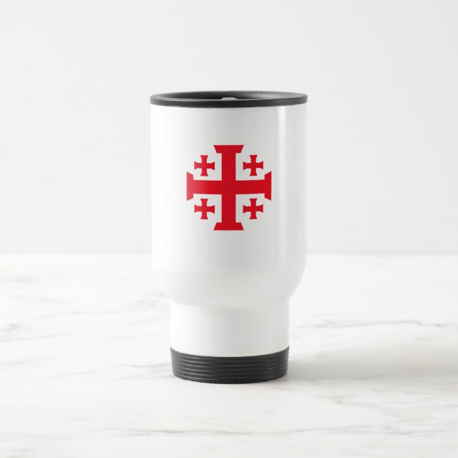 Taza De Viaje Jeruslam Templar Crusader Cross Travel Mug (Centro)