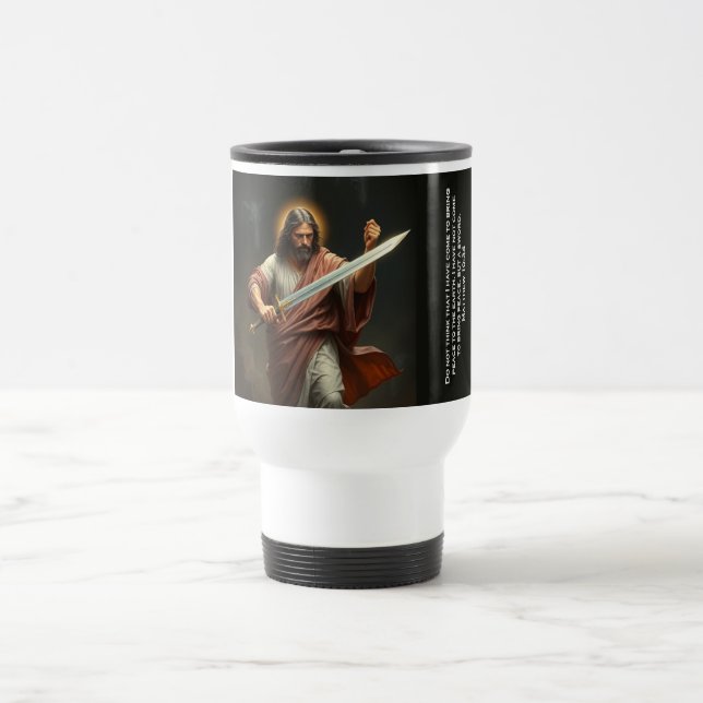 Taza De Viaje Jesucristo regresa con la espada Mug (Centro)