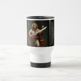 Taza de viaje Jesús Cristo Regresa con una Espada