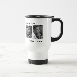 Taza De Viaje JFK OBAMA 45 años más adelante… de esperanza