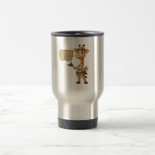 Taza De Viaje Jirafa Exploradora Adorable en safari