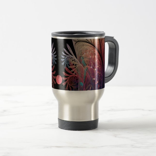Taza De Viaje Jonglage Resumen arte fractal moderno de fantasía (Anverso derecho)