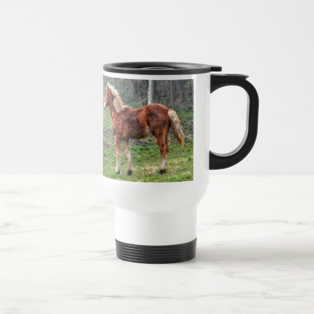 Taza De Viaje Joven diseño de caballos de Palomino para amantes  (Derecha)