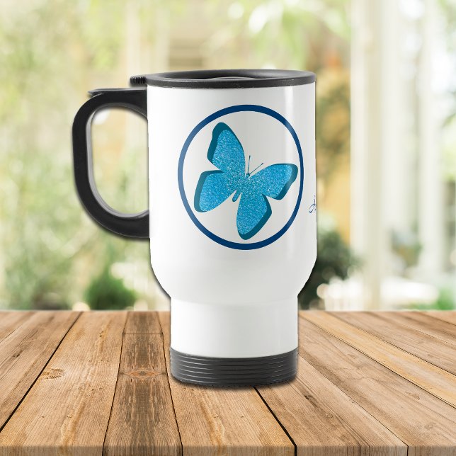 Taza De Viaje Joyas de mariposa azul personalizadas (Subido por el creador)