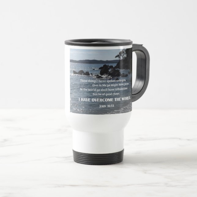 Taza De Viaje Juan 16:33 Estas cosas que te he hablado (Anverso derecho)