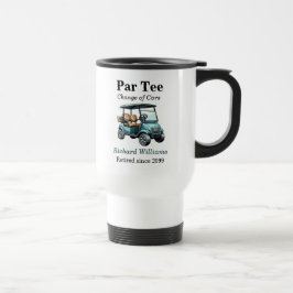 Taza De Viaje Jubilación Blue Golf Cart Par Tee Tema