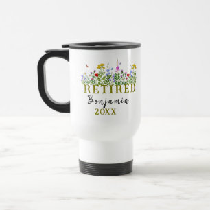 Taza De Viaje Jubilación de flores silvestres personalizadas, fl