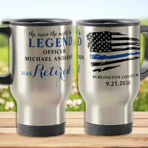 Taza De Viaje Jubilación de la policía Ligera Línea Azul Pers