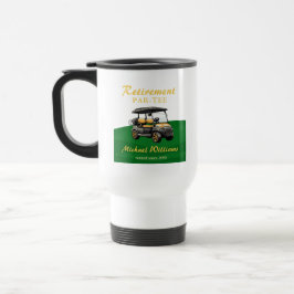 Taza De Viaje Jubilación Elegante Tema Golf Carro Oro Verde