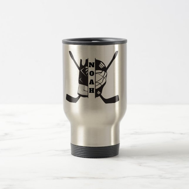 Taza De Viaje Jugador de hockey personalizar (Centro)
