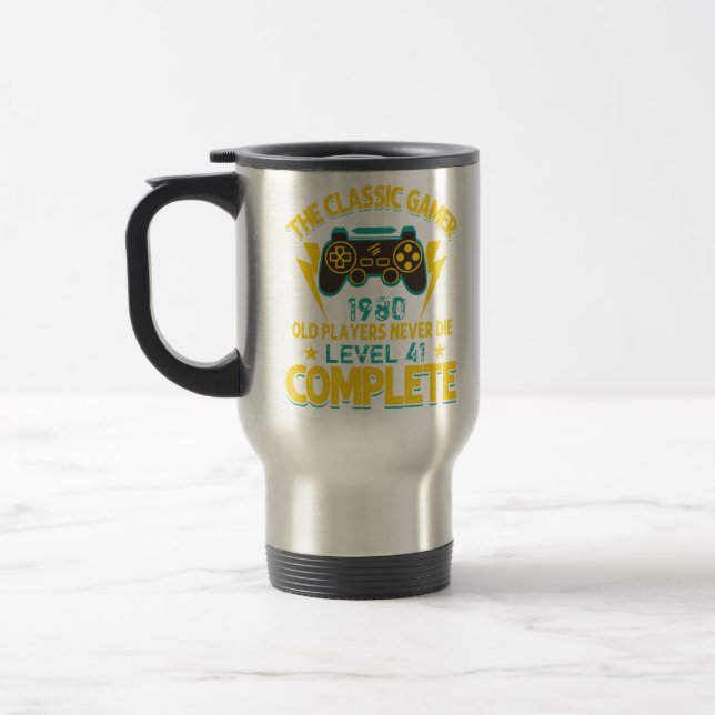 Taza De Viaje Jugador Regalo de Cumpleaños Año y Edad Personaliz (Izquierda)