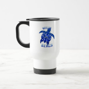 Taza De Viaje Kailua Beach Hawaii Vacaciones Tortuga Tribal