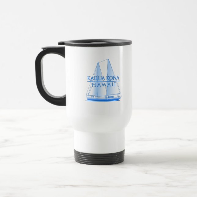 Taza De Viaje Kailua Kona Coastal Nautical Sailing Sailor (Izquierda)