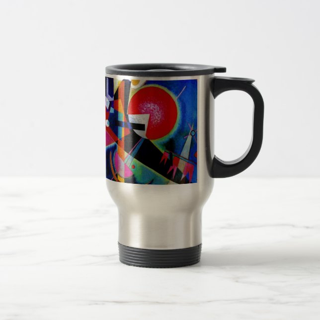 Taza De Viaje Kandinsky con pintura abstracta azul (Derecha)