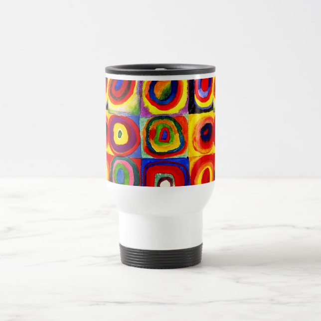 Taza De Viaje Kandinsky Farbstudie Quadrate Squares Círculos Art (Centro)