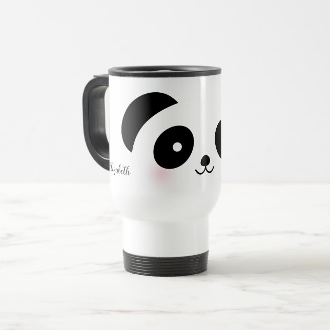 Taza De Viaje Kawaii Cute Personalizado Panda Bear Nombre Person (Anverso izquierdo)