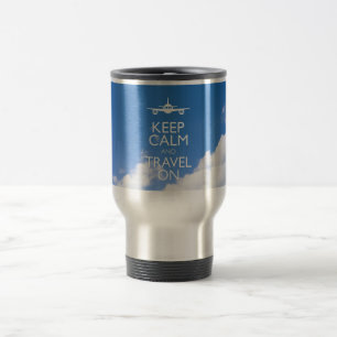 TAZA DE VIAJE KEEP CALM AND TRAVEL ON