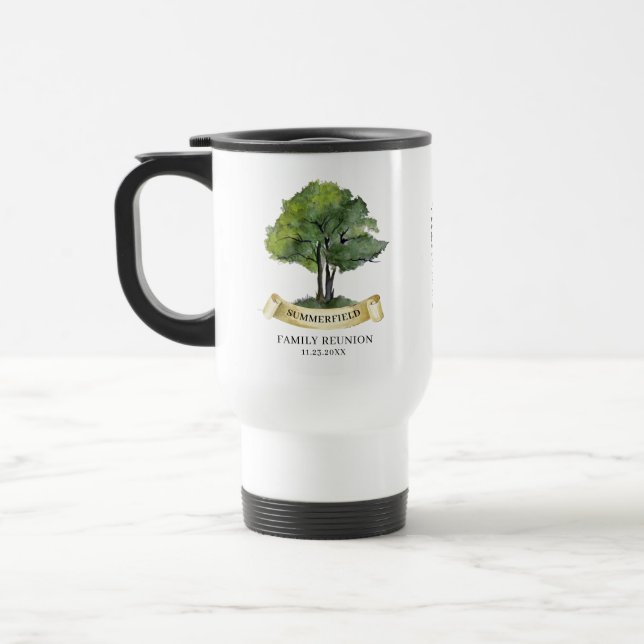 Taza De Viaje Keepsake de árbol de unión familiar personalizado (Izquierda)