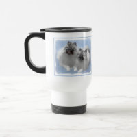 Keeshond Pair de Kees pintura animal original
