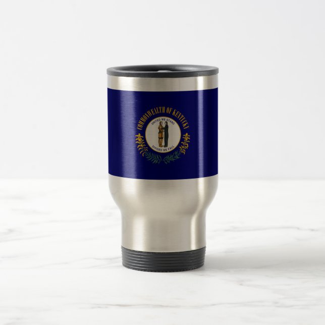 Taza De Viaje Kentucky: Bandera estatal de la Commonwealth de Bl (Centro)