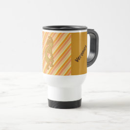 Taza De Viaje Kokopelli con franjas de Naranja de oro flauta en 