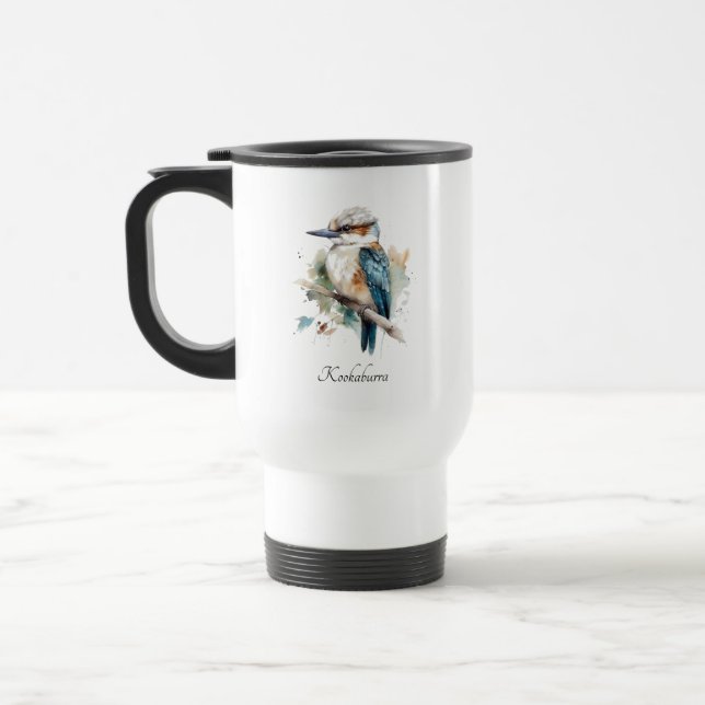 Taza De Viaje Kookaburra azul verdadero, personalizado (Izquierda)