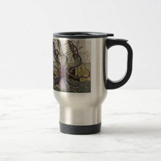 Taza De Viaje Kraken/pulpo Eatting un barco pirata, color