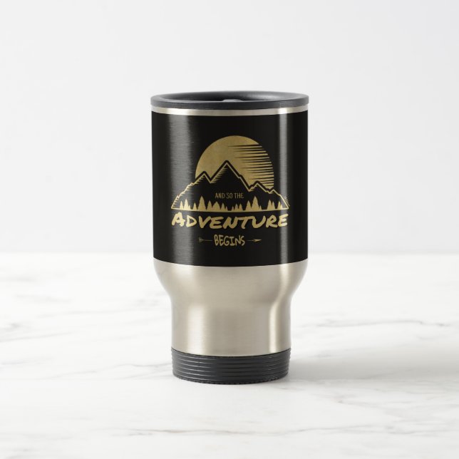 Taza De Viaje La aventura comienza la diversión (Centro)