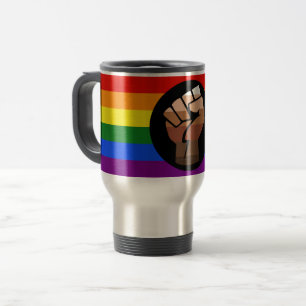 Taza De Viaje La bandera de color de gente queer de SlipperyJoe'