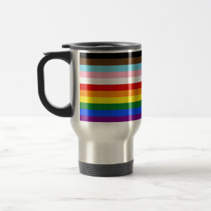 Taza De Viaje La bandera del orgullo de once franjas de Slippery