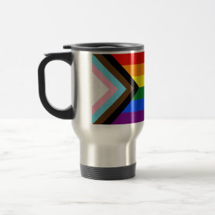 Taza De Viaje La bandera del orgullo progresista de SlipperyJoe 