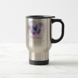 Taza De Viaje La Biblia Cristiana Femenina Verse Butterfly:Bendi