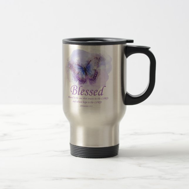 Taza De Viaje La Biblia Cristiana Femenina Verse Butterfly:Bendi (Derecha)