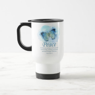 Taza De Viaje La Biblia Cristiana Femenina Verse Butterfly:Paz