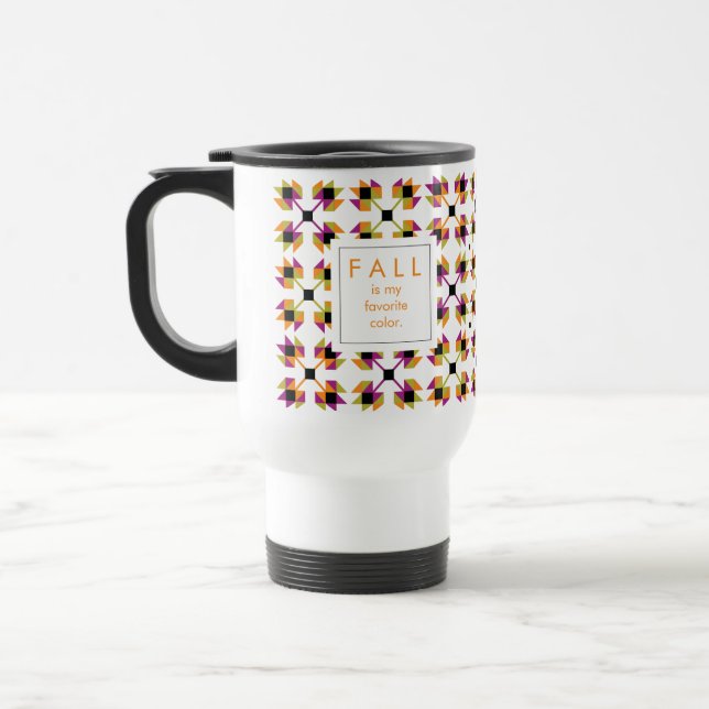 Taza De Viaje La caída moderna deja un patrón de tejido (Izquierda)