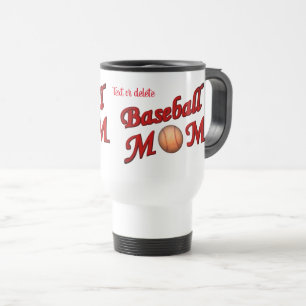 Taza De Viaje La Cuta De La Madre Del Béisbol Personalizada