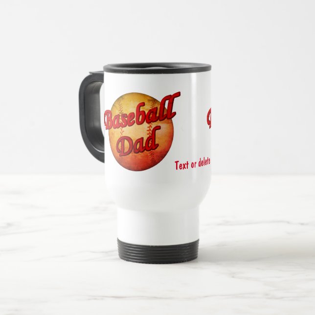 Taza De Viaje La Cuta De Papá De Béisbol Personalizada (Anverso izquierdo)