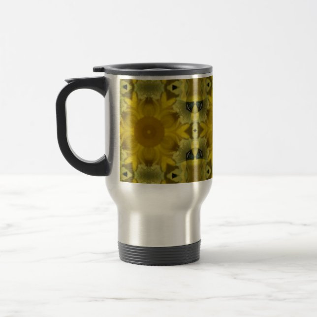 Taza De Viaje La flor del sol estalla dorada (Izquierda)