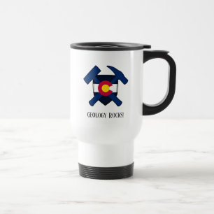 Taza De Viaje "La geología es genial" Logotipo de martillo de la